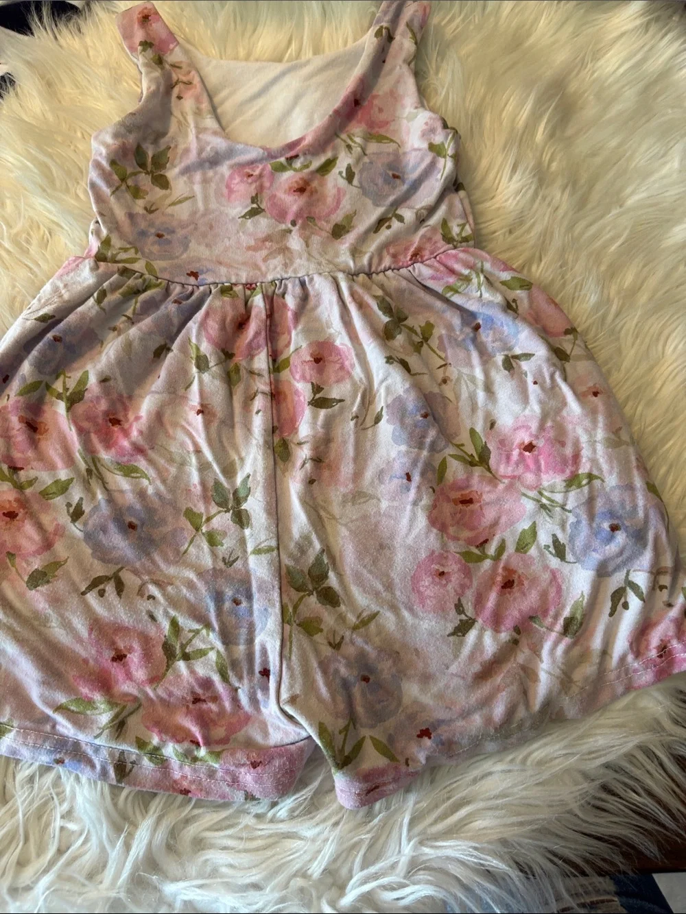Floral Sleeveless Baby/Toddler Romper - Pink & Lavender Roses
